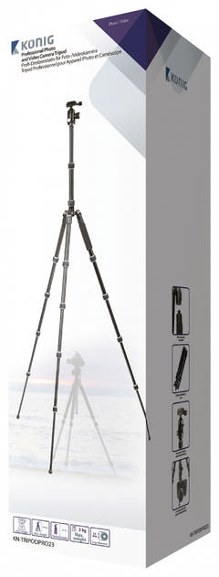 Professional Kamera/video Stativ Kulhuvud 145 cm Svart