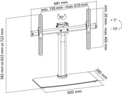 Tv stativ helt rörligt (32-65", 45 kg)