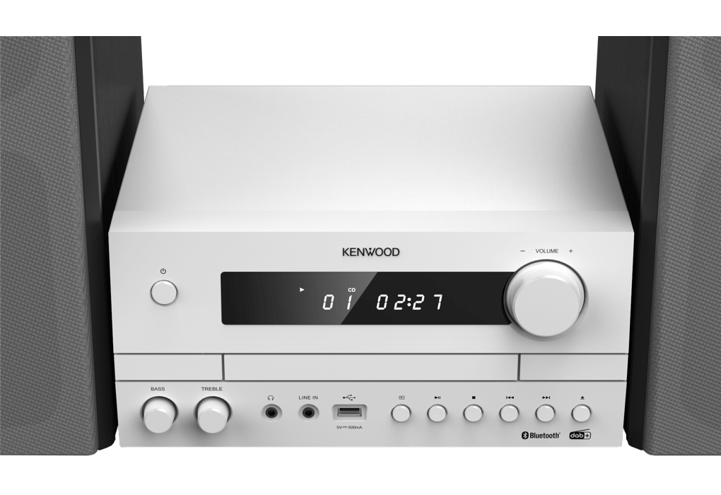 Kenwood M-822DAB Minisystem med Bluetooth och DAB+ (Vit)