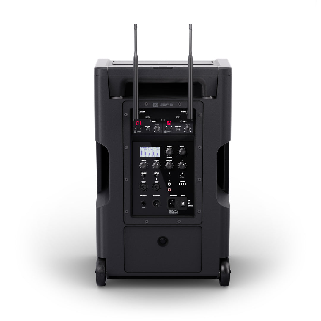 LD Systems ANNY® 10 BPH 2 B5 - 10" bärbart batteridrivet Bluetooth® PA-system med mixer och 2x headsetmikrofoner (inkl. bodypacks)