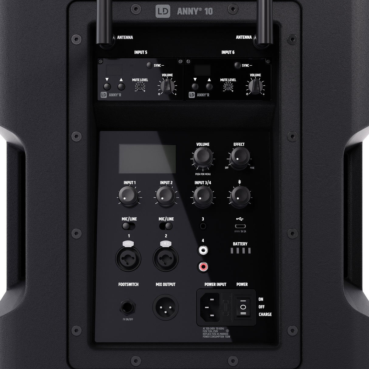 LD Systems ANNY® 10 BPH 2 B8 - 10" bärbart batteridrivet Bluetooth® PA-system med mixer och 2x headsetmikrofoner (inkl. bodypacks)