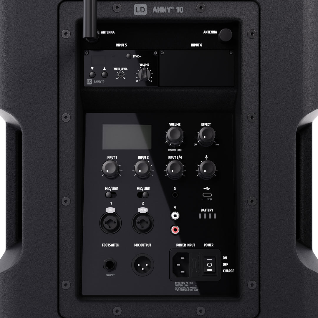 LD Systems ANNY® 10 HHD B5 - 10" bärbart batteridrivet Bluetooth® PA-system med mixer och 1x trådlös handhållen mikrofon