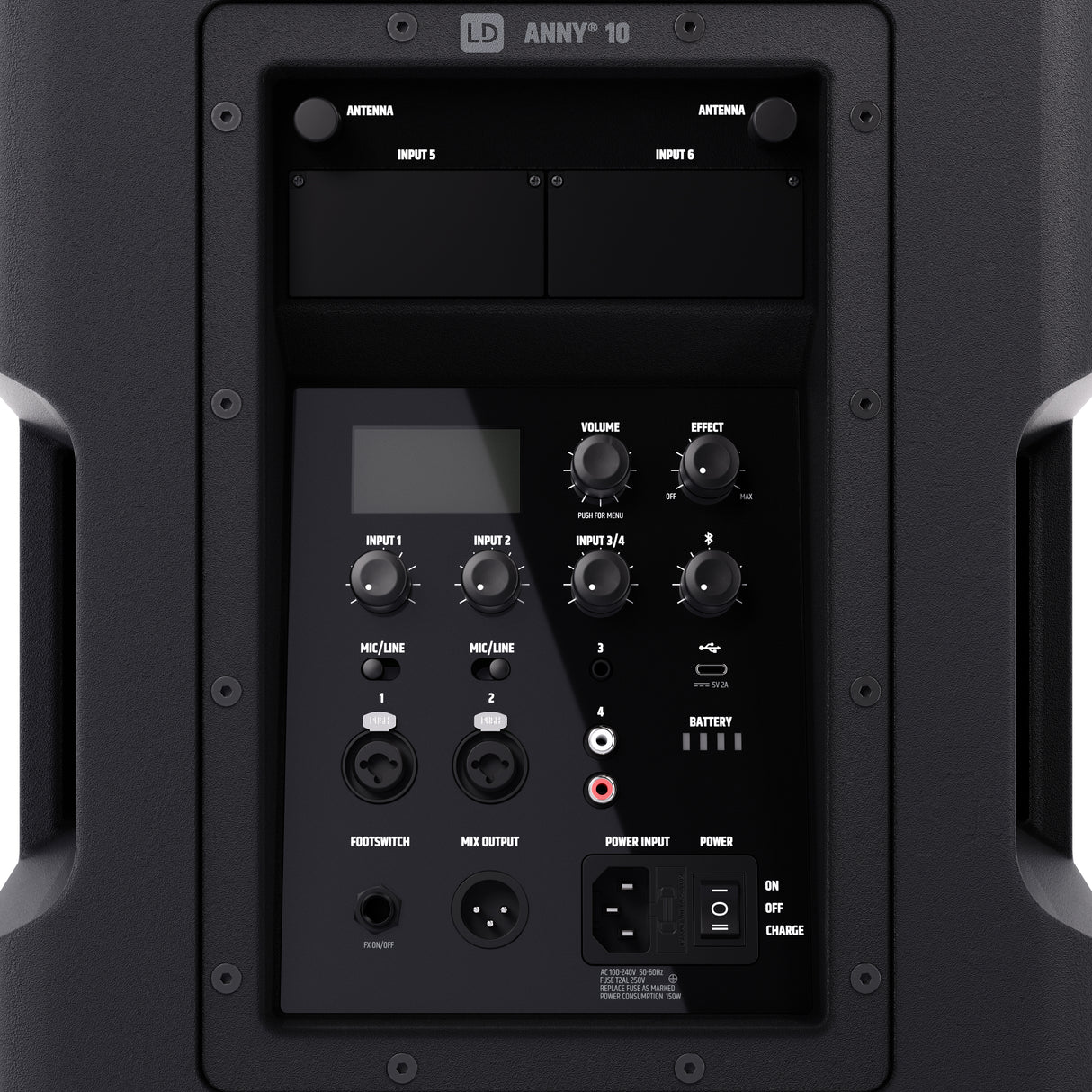 LD Systems ANNY® 10 - 10" portabelt batteridrivet Bluetooth® PA-system med mixer