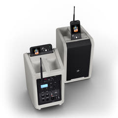 LD Systems ANNY® 8 BPH B5 G - Portabel batteridriven Bluetooth® PA-högtalare med mixer och 1x headsetmikrofon (inkl. bodypack), Urban Grey