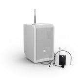 LD Systems ANNY® 8 BPH B6 W - Portabel batteridriven Bluetooth® PA-högtalare med mixer och 1x headset-mikrofon (inkl. bodypack), Ren vit