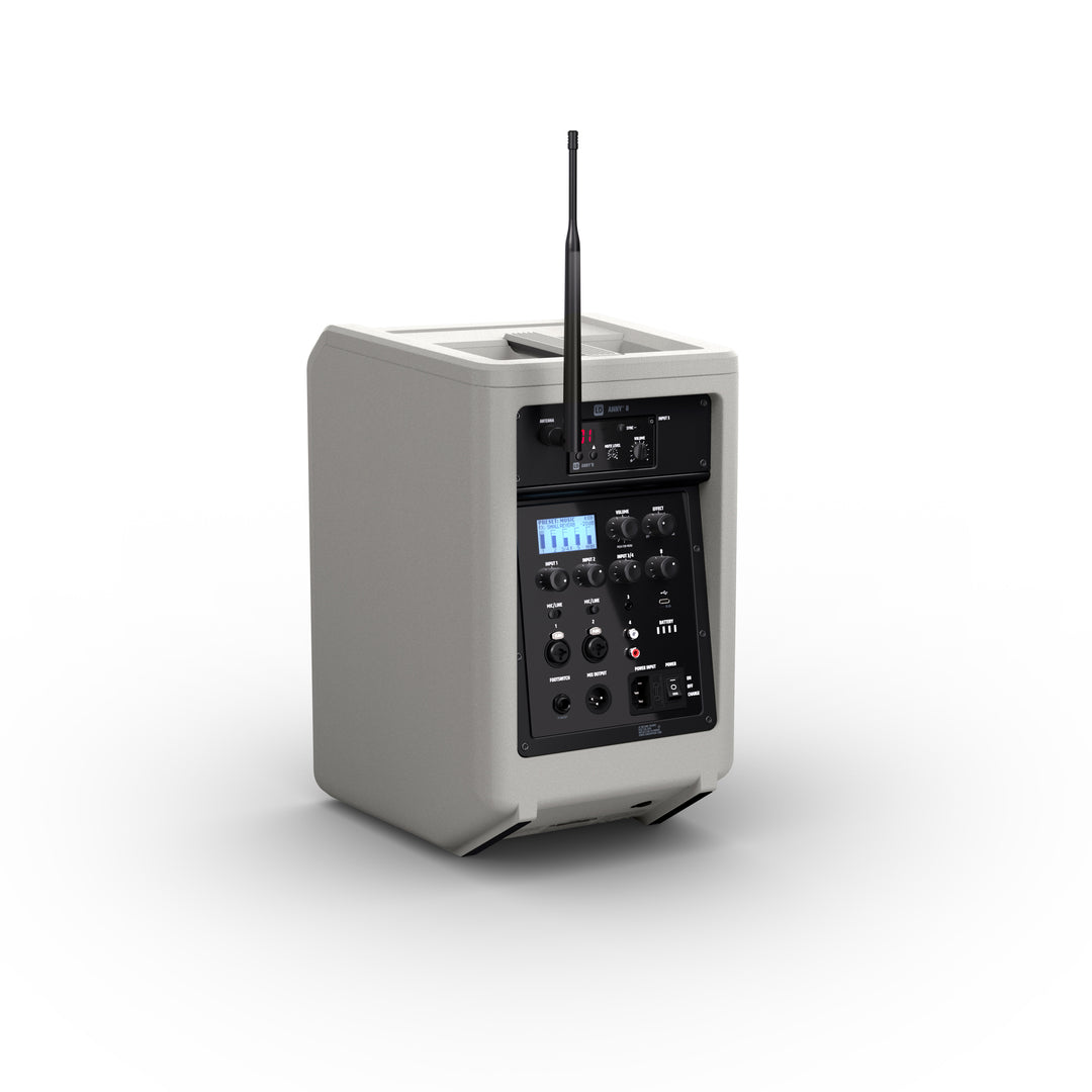 LD Systems ANNY® 8 BPH B8 G - Portabel batteridriven Bluetooth® PA-högtalare med mixer och 1x headsetmikrofon (inkl. bodypack), Urban Grey