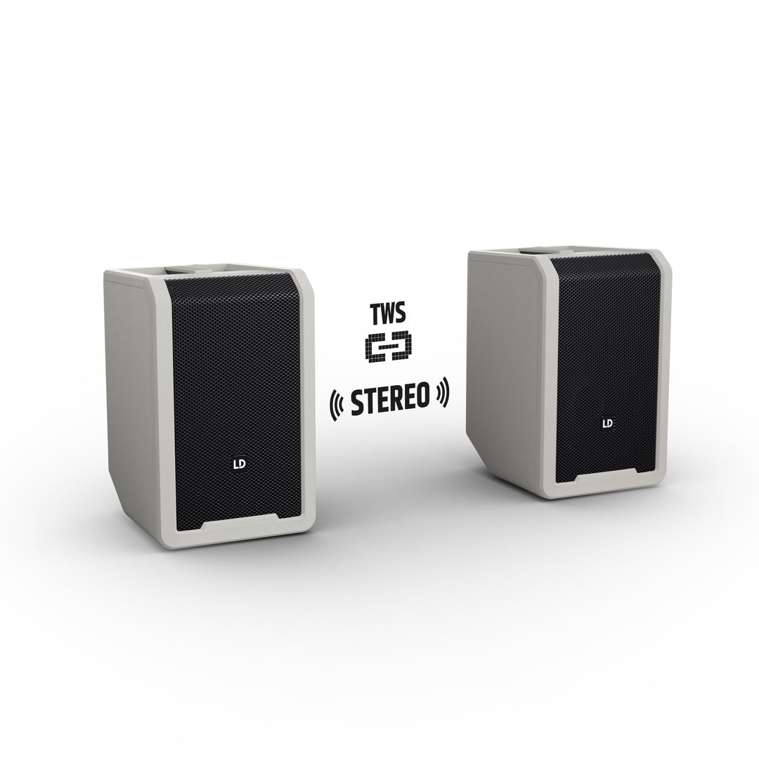 LD Systems ANNY® 8 G - Portabel batteridriven Bluetooth® PA-högtalare med mixer, Urban Grey