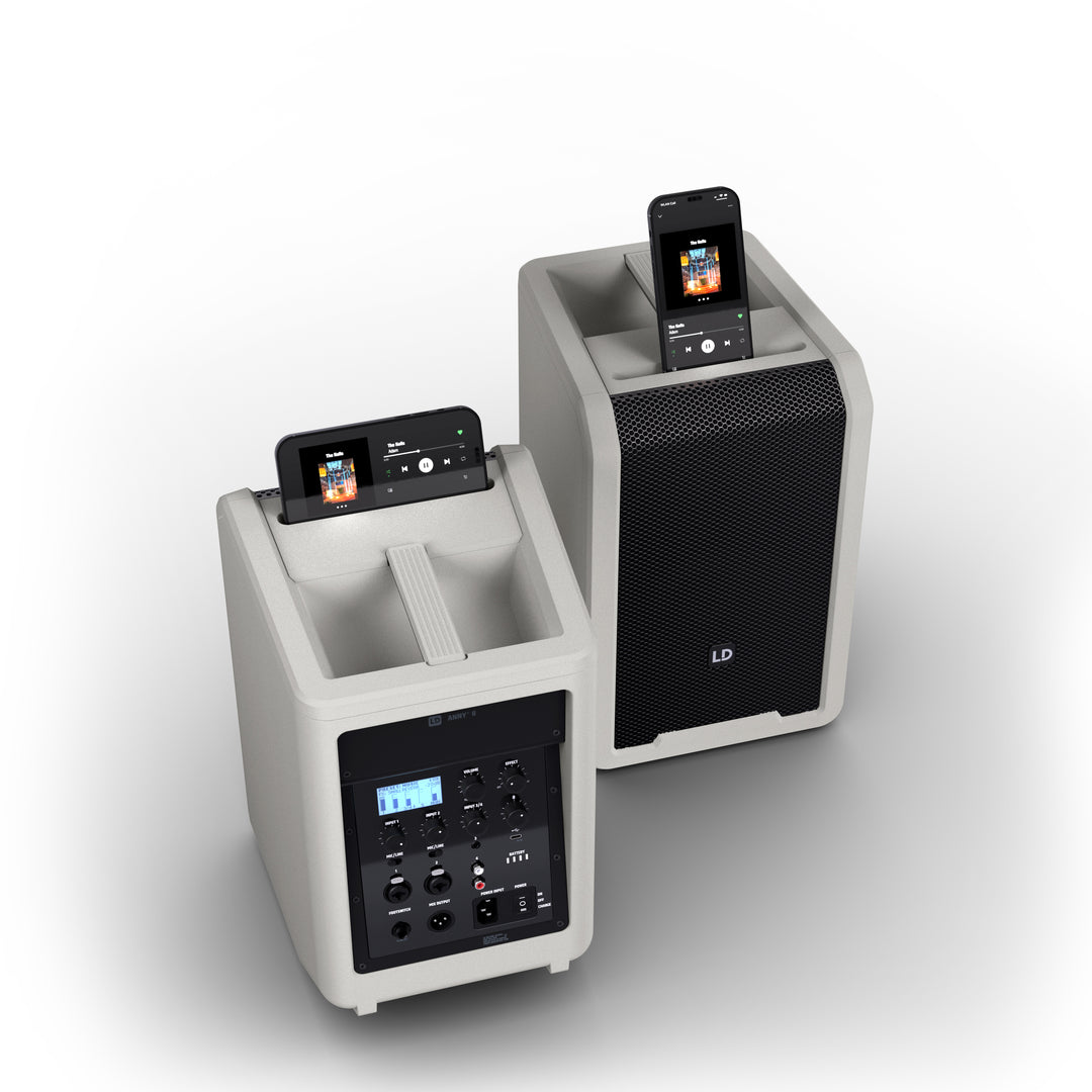LD Systems ANNY® 8 G - Portabel batteridriven Bluetooth® PA-högtalare med mixer, Urban Grey