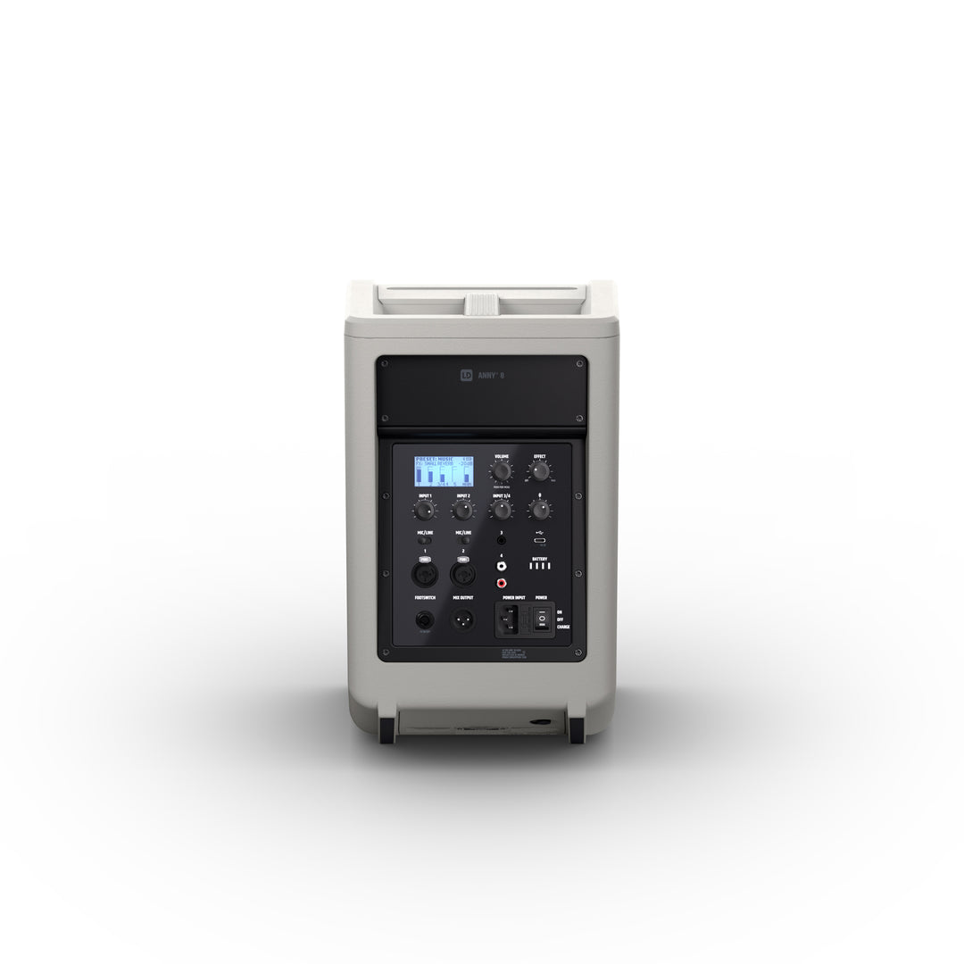 LD Systems ANNY® 8 G - Portabel batteridriven Bluetooth® PA-högtalare med mixer, Urban Grey