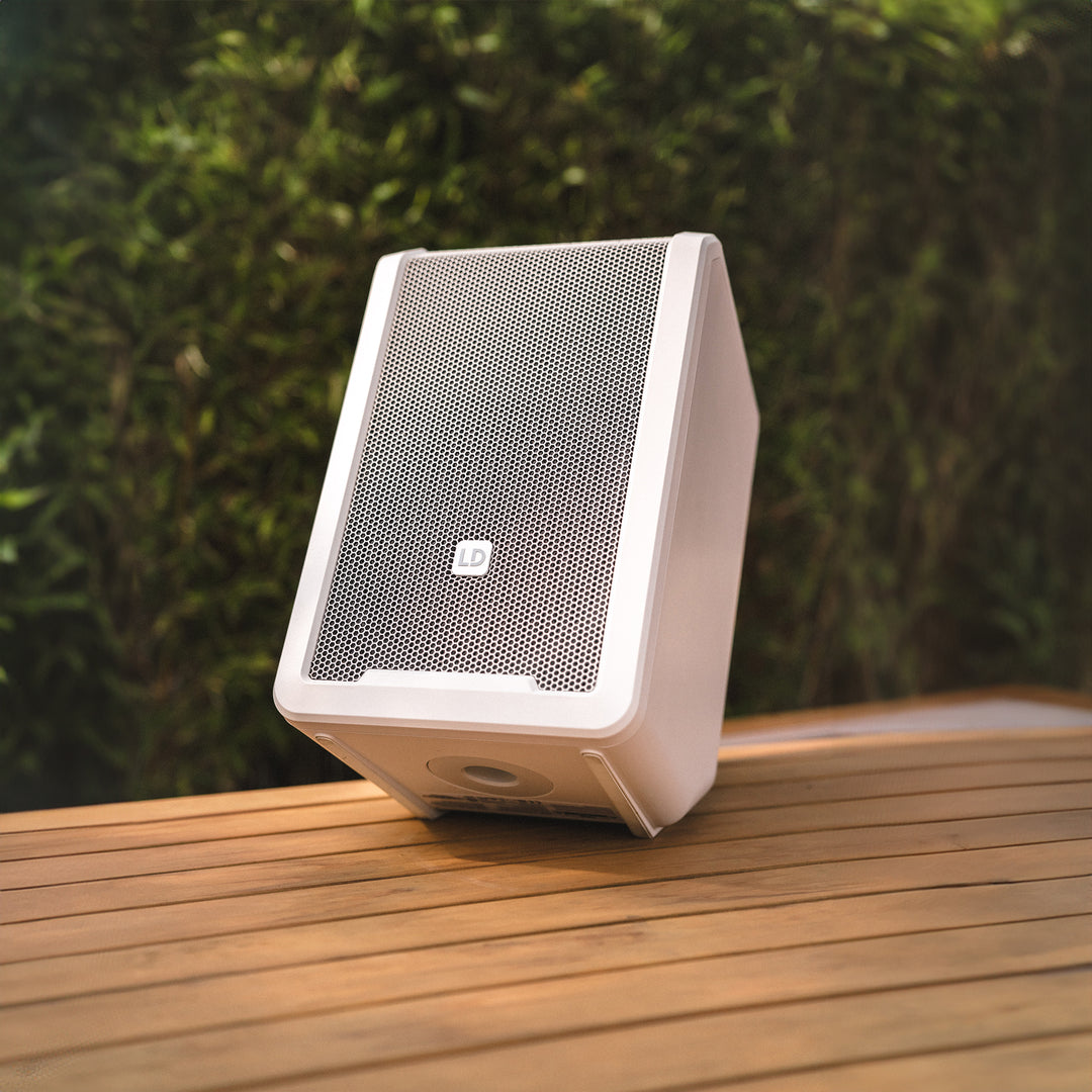 LD Systems ANNY® 8 HHD B5 W - Portabel batteridriven Bluetooth® PA-högtalare med mixer och 1x trådlös handhållen mikrofon, Ren vit