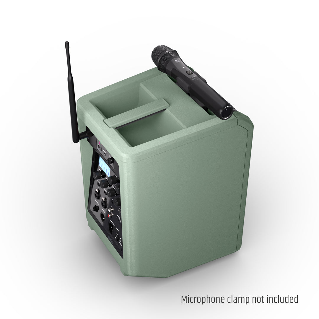 LD Systems ANNY® 8 HHD B6 GN - Portabel batteridriven Bluetooth® PA-högtalare med mixer och 1x trådlös handhållen mikrofon, Adventure Green
