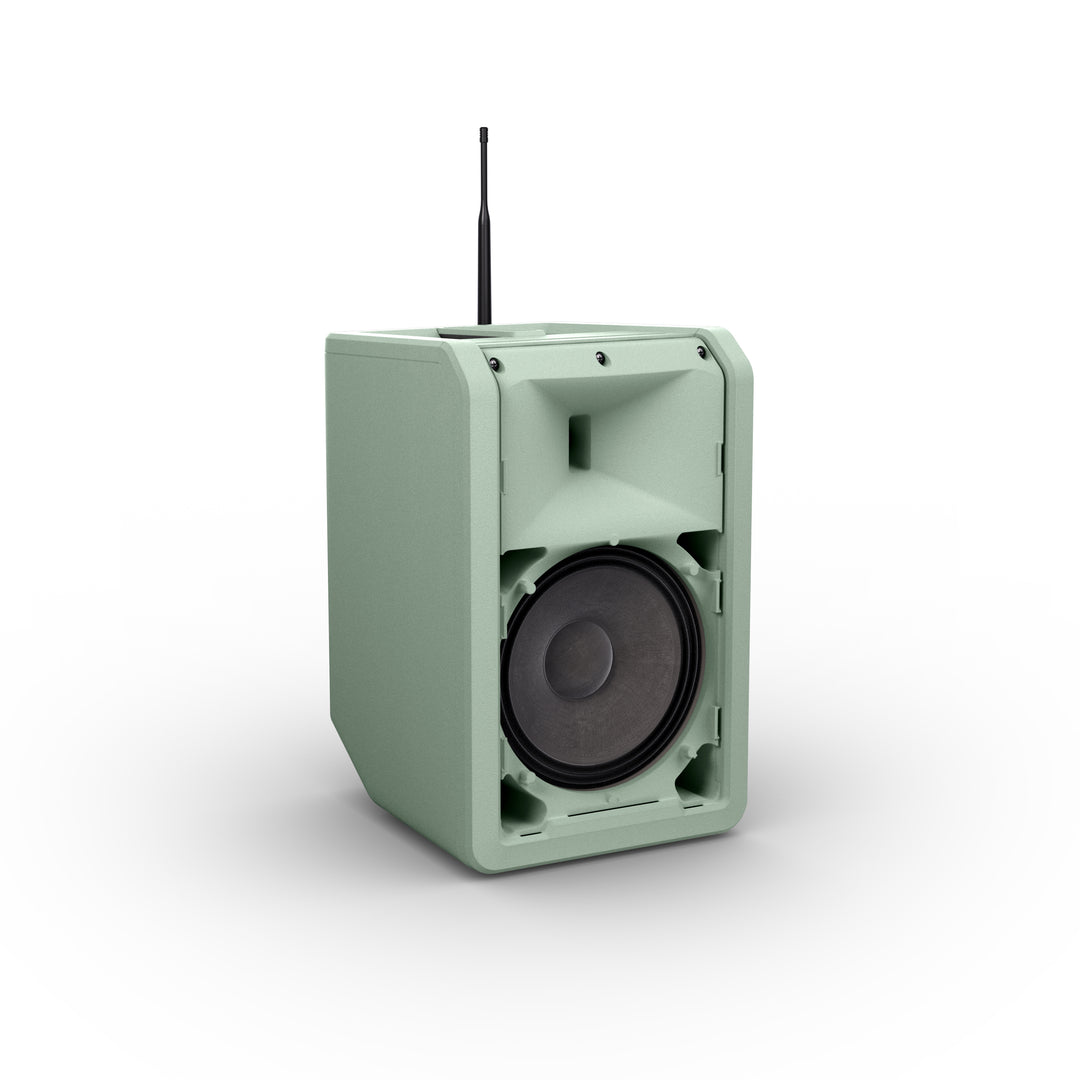 LD Systems ANNY® 8 HHD B6 GN - Portabel batteridriven Bluetooth® PA-högtalare med mixer och 1x trådlös handhållen mikrofon, Adventure Green