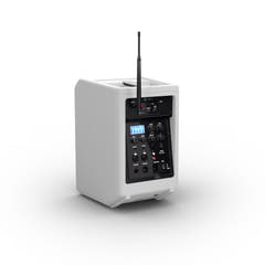LD Systems ANNY® 8 HHD B6 W - Portabel batteridriven Bluetooth® PA-högtalare med mixer och 1x trådlös handhållen mikrofon, Ren vit
