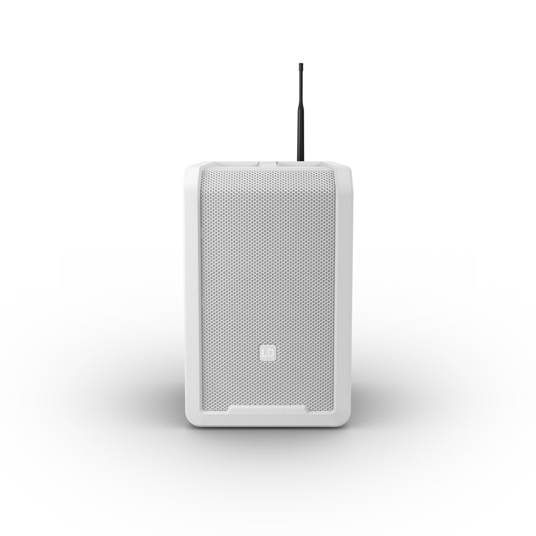 LD Systems ANNY® 8 HHD B6 W - Portabel batteridriven Bluetooth® PA-högtalare med mixer och 1x trådlös handhållen mikrofon, Ren vit