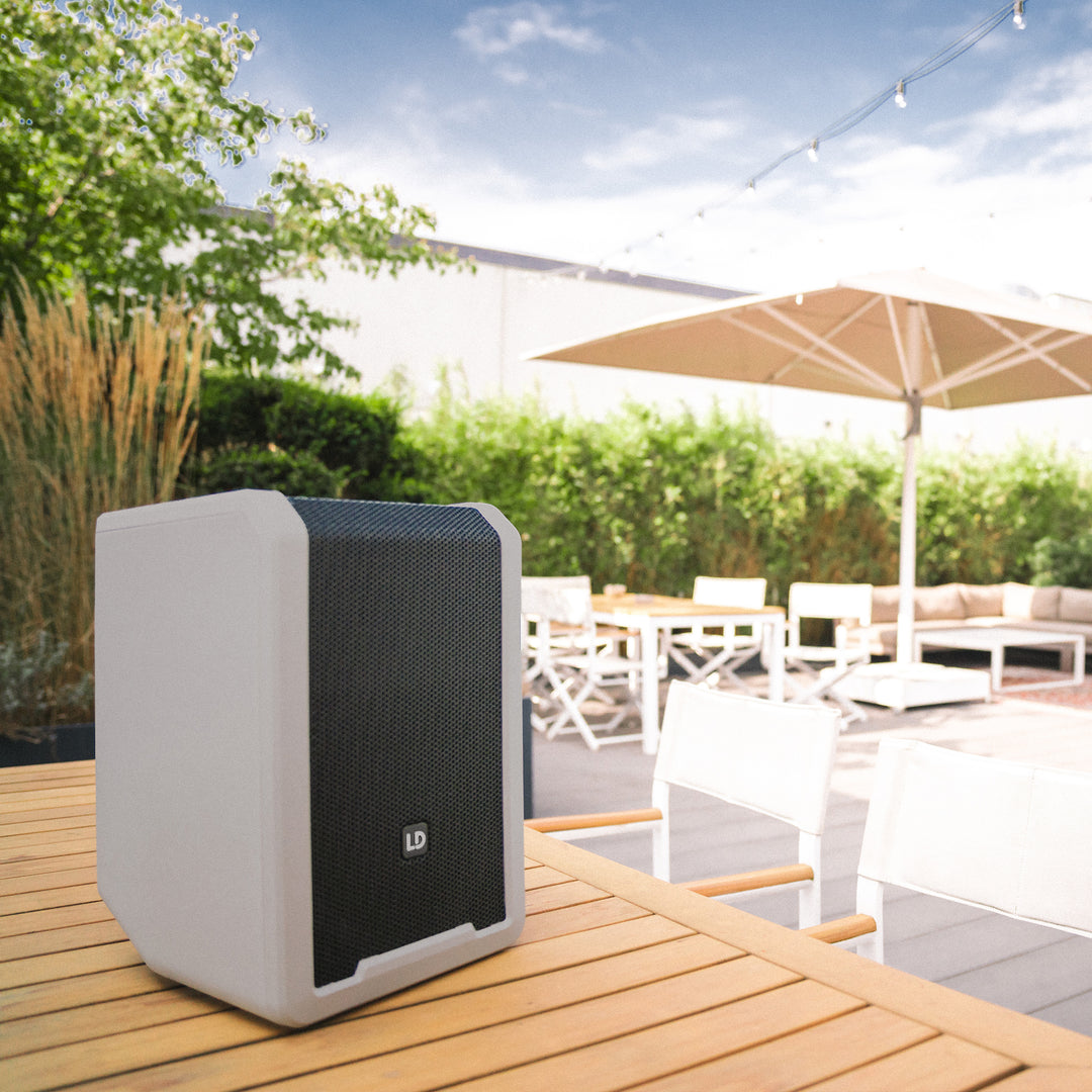 LD Systems ANNY® 8 HHD B8 G - Portabel batteridriven Bluetooth® PA-högtalare med mixer och 1x trådlös handhållen mikrofon, Urban Grey