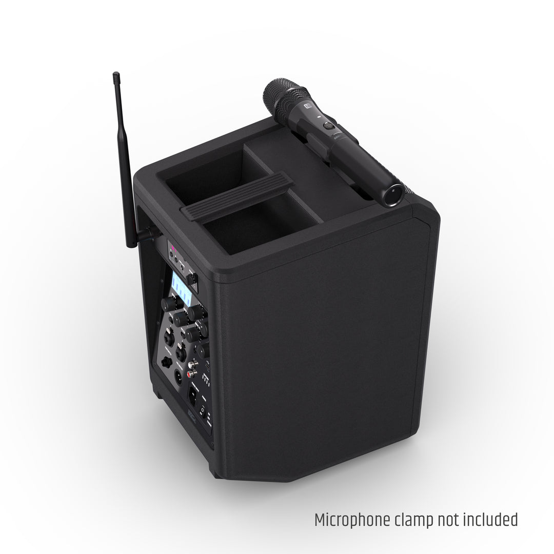 LD Systems ANNY® 8 HHD B8 - Portabel batteridriven Bluetooth® PA-högtalare med mixer och 1 x trådlös handhållen mikrofon, Stage Black
