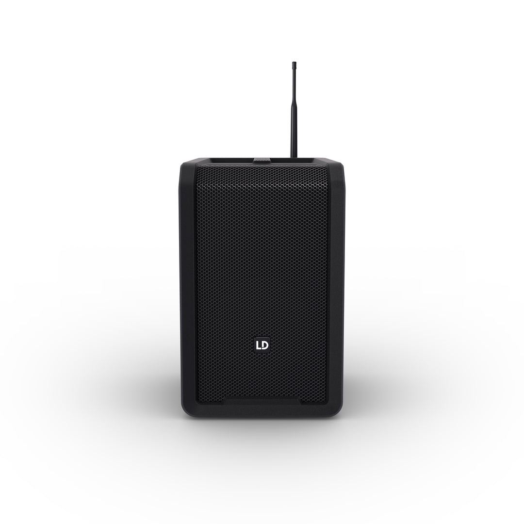LD Systems ANNY® 8 HHD B8 - Portabel batteridriven Bluetooth® PA-högtalare med mixer och 1 x trådlös handhållen mikrofon, Stage Black