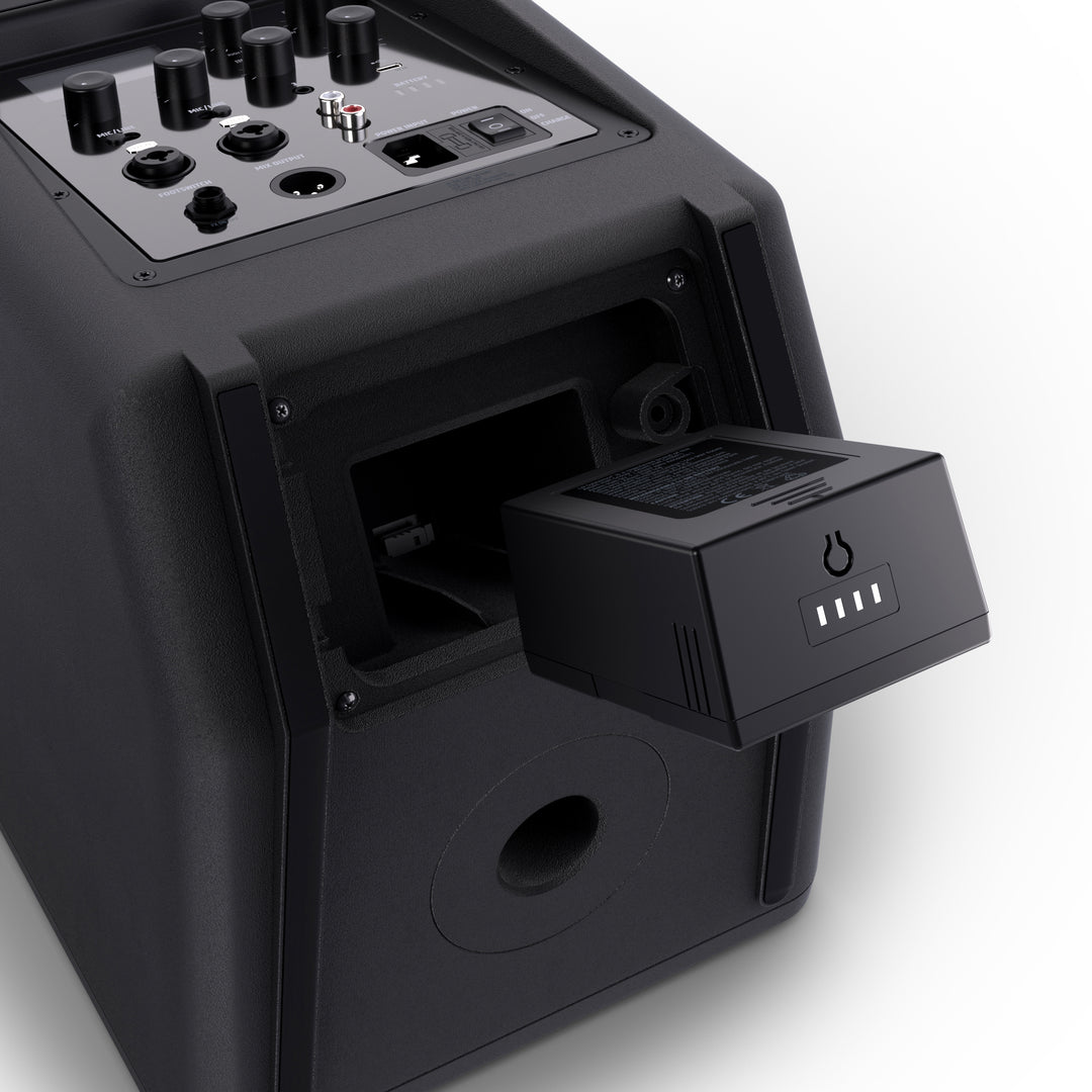 LD Systems ANNY® 8 HHD B8 - Portabel batteridriven Bluetooth® PA-högtalare med mixer och 1 x trådlös handhållen mikrofon, Stage Black