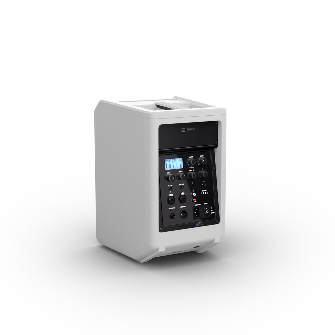 LD Systems ANNY® 8 W - Portabel batteridriven Bluetooth® PA-högtalare med mixer, ren vit