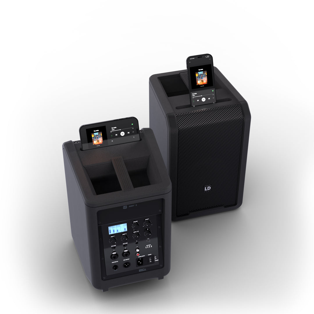 LD Systems ANNY® 8 - Portabel batteridriven Bluetooth® PA-högtalare med mixer, Stage Black