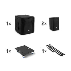 LD Systems DAVE 12 G4X BAG SET - Transportset med hjulplatta och skyddsöverdrag för DAVE 12 G4X