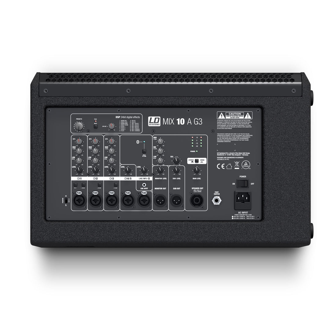 LD Systems MIX 10 A G3 - Aktiv 2-vägs högtalare med integrerad 7-kanals mixer