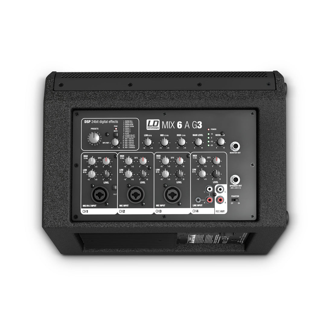 LD Systems MIX 6 A G3 - Aktiv 2-vägs högtalare med integrerad 4-kanals mixer