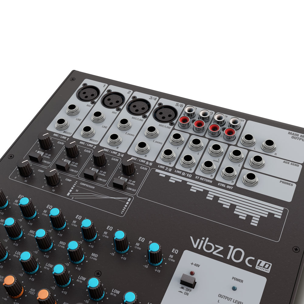 LD Systems VIBZ 10 C – 10-kanals mixerbord med kompressor