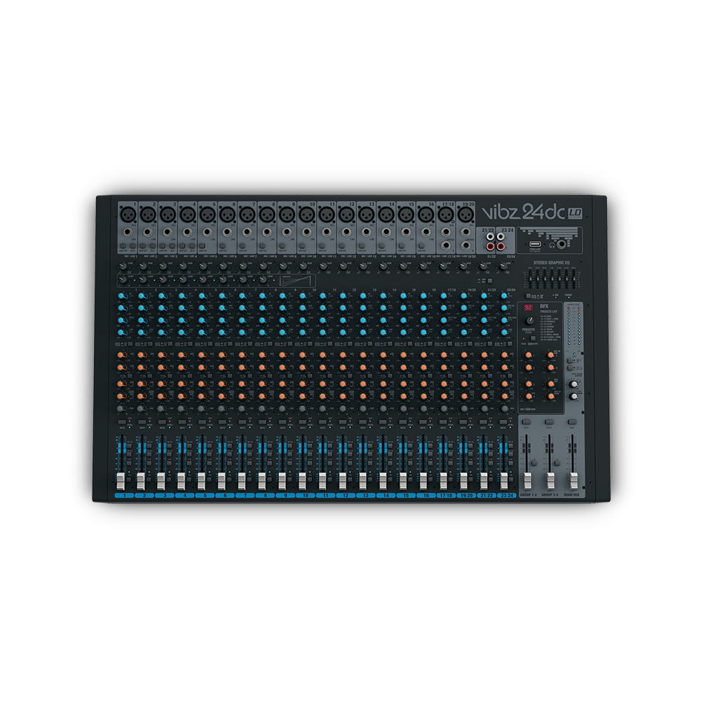 LD Systems VIBZ 24 DC - 24-kanals mixerkonsol med DFX och kompressor