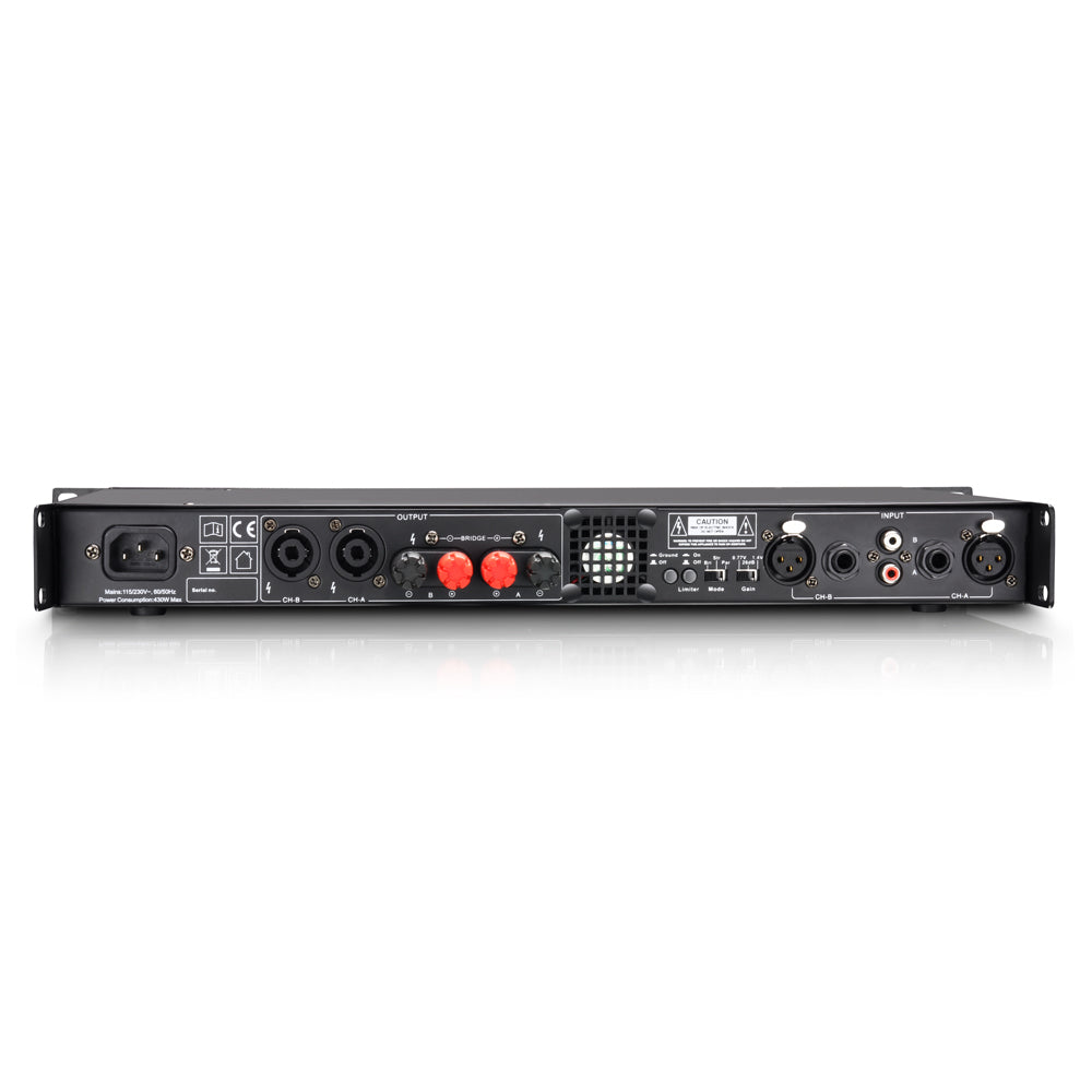 LD Systems XS 400 effektförstärkare (2x100W, 8 Ohm)