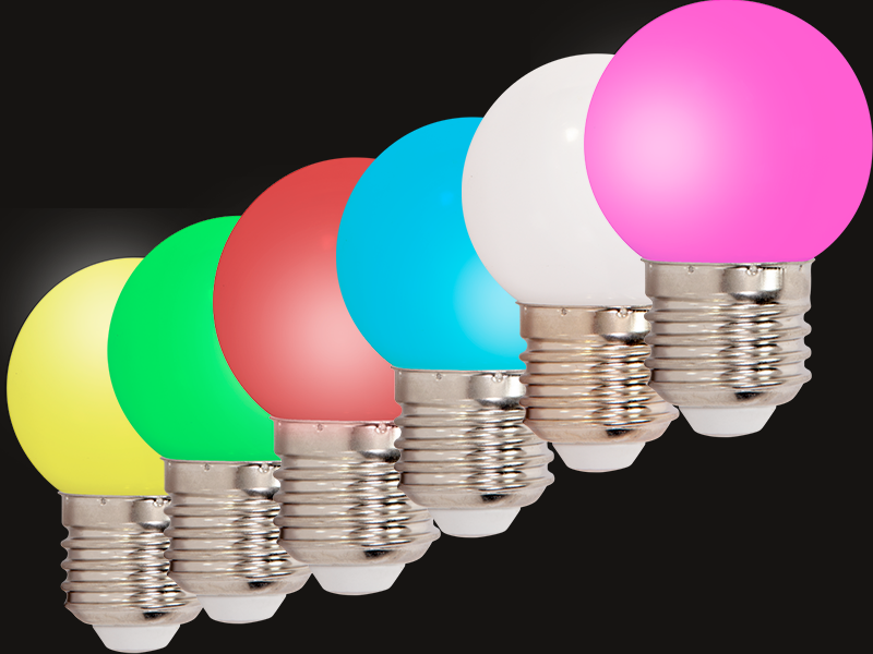 Färgade LED-lampor (6 st)