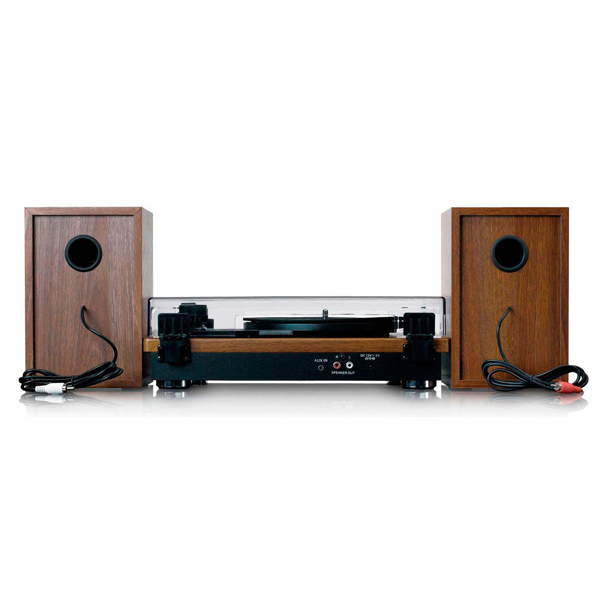 Lenco LS-100 skivspelare med högtalare (Teak)