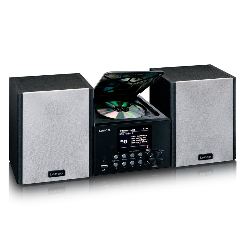 Lenco MC-250 MicroSet Mini Stereo & Internet Radio (svart/silver)