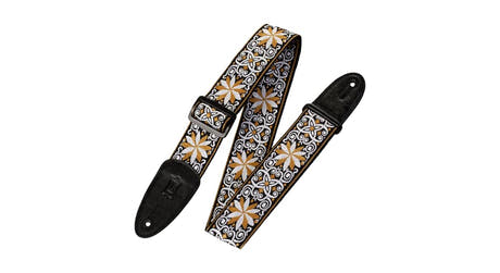 Levys M8HT-13 gitarrrem 2", gult och vitt blommotiv