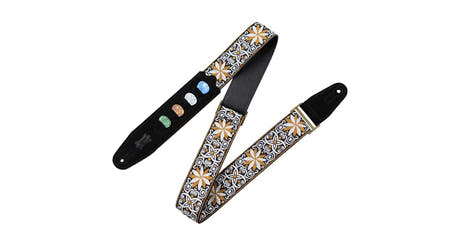 Levys M8HTVPH-13 gitarrrem 2" med plektrumfickor, gul