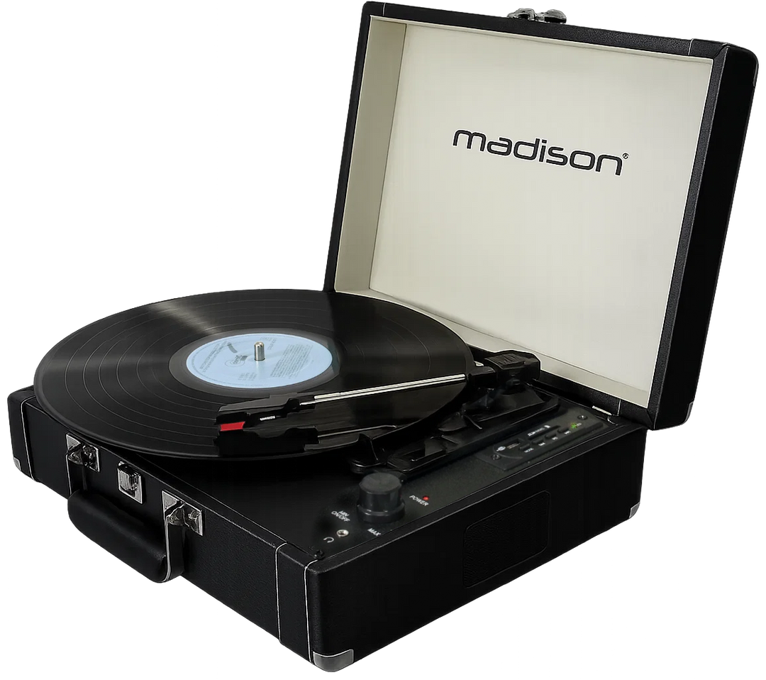 Madison Vintage Skivspelare m. Bluetooth (Svart)
