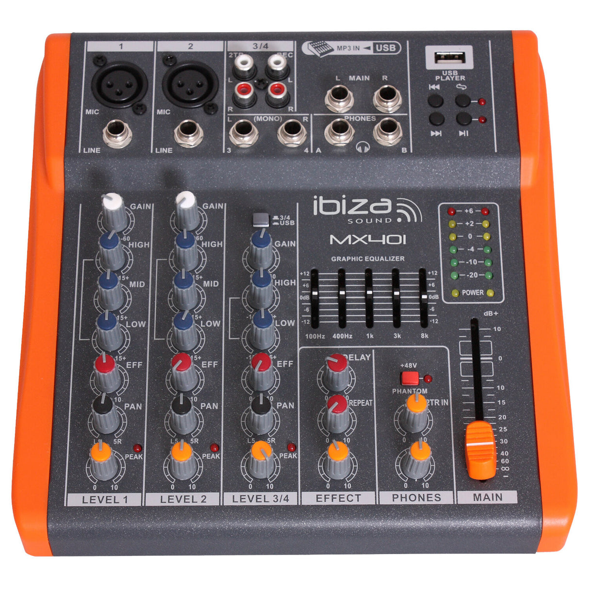 Ibiza MX401 4-kanals mixer
