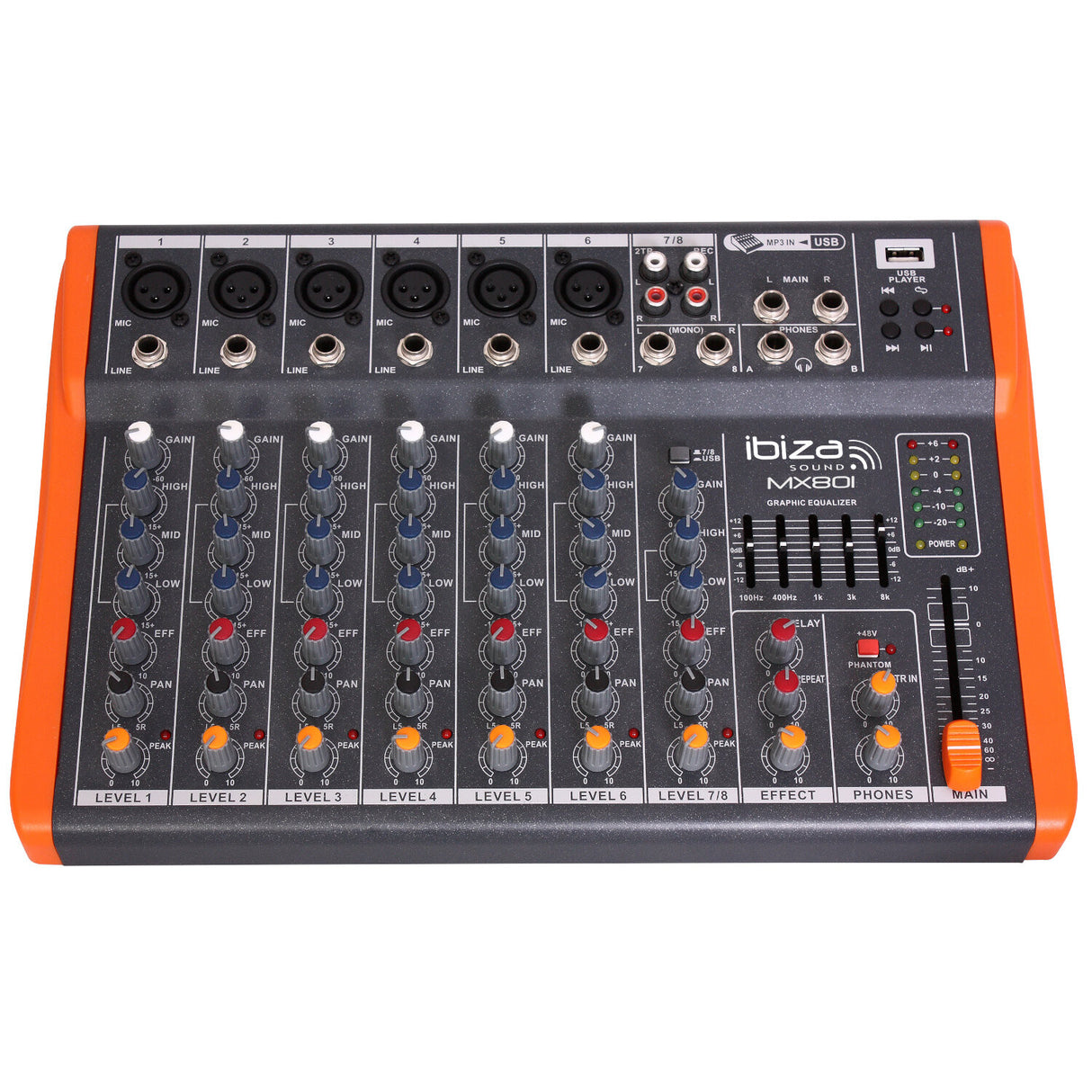Ibiza MX801 8-kanals mixer