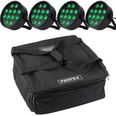 Marconi Polaris 12x12W RGBW PAR-lampa 4 st. Bundle med väska