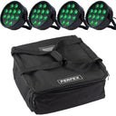 Marconi Polaris 12x12W RGBW PAR-lampa 4 st. Bundle med väska