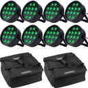Marconi Polaris 12x12W RGBW PAR-lampa 8 st. Bundle med väska