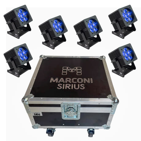 Marconi SIRIUS 6x18W RGBWA+UV IP65 Batterilampa