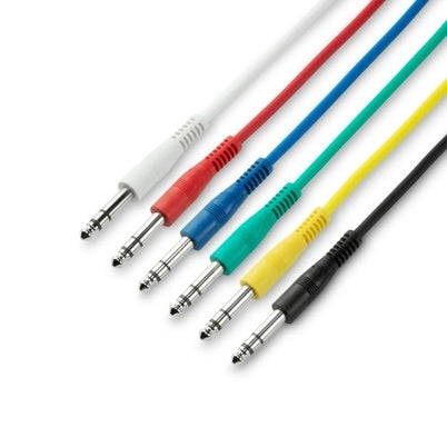 3-stjärniga 6,3 mm Jack Patch-kablar 6-pack (120 cm)