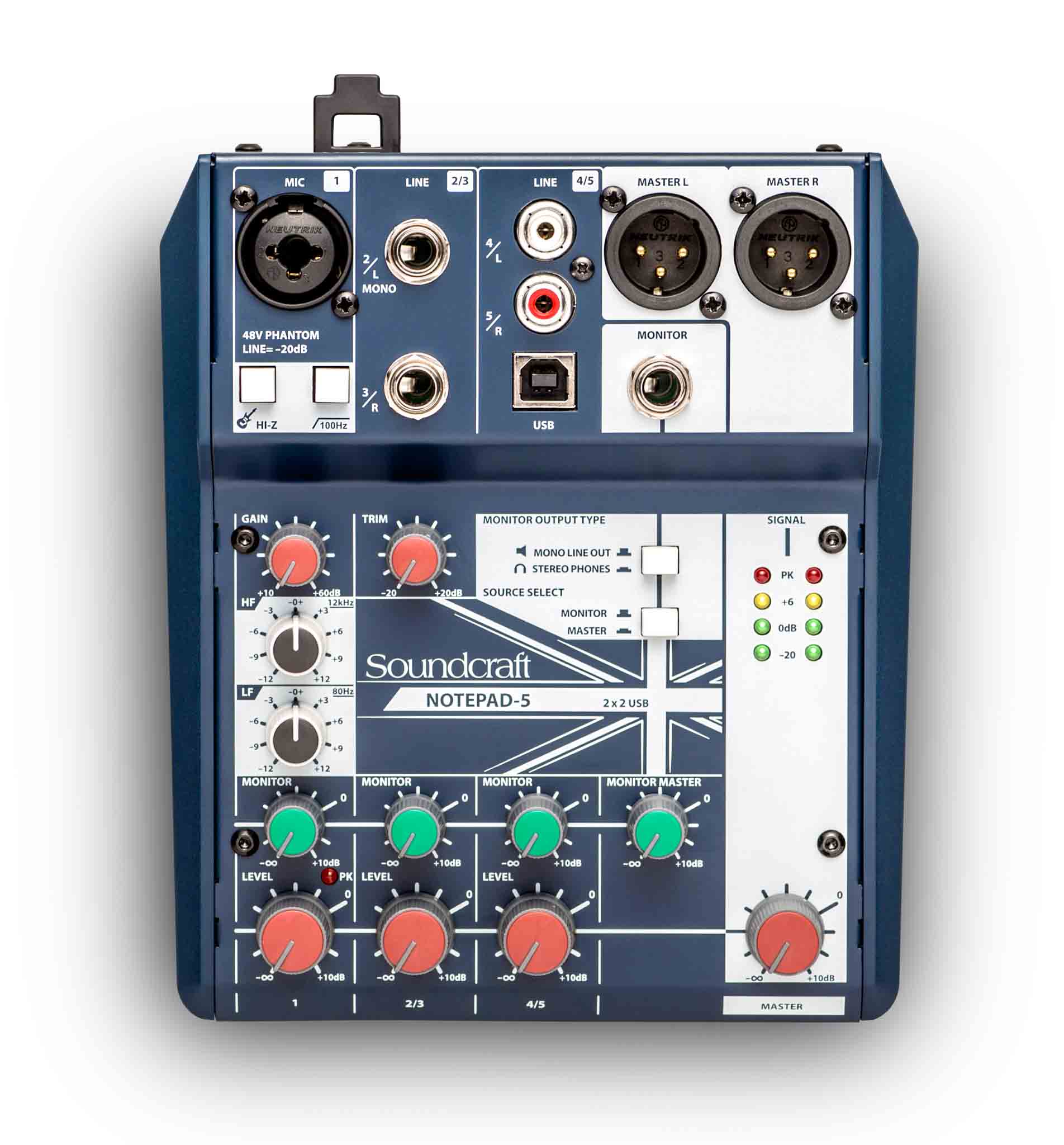 Soundcraft Notepad 5-kanals skrivbordsmixer med USB