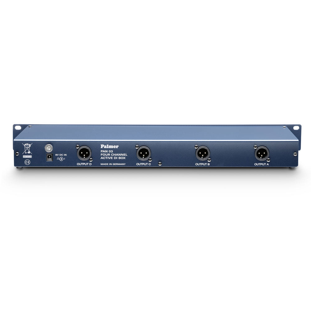 Palmer PAN 03 - 19" DI-box med 4 kanaler, aktiv