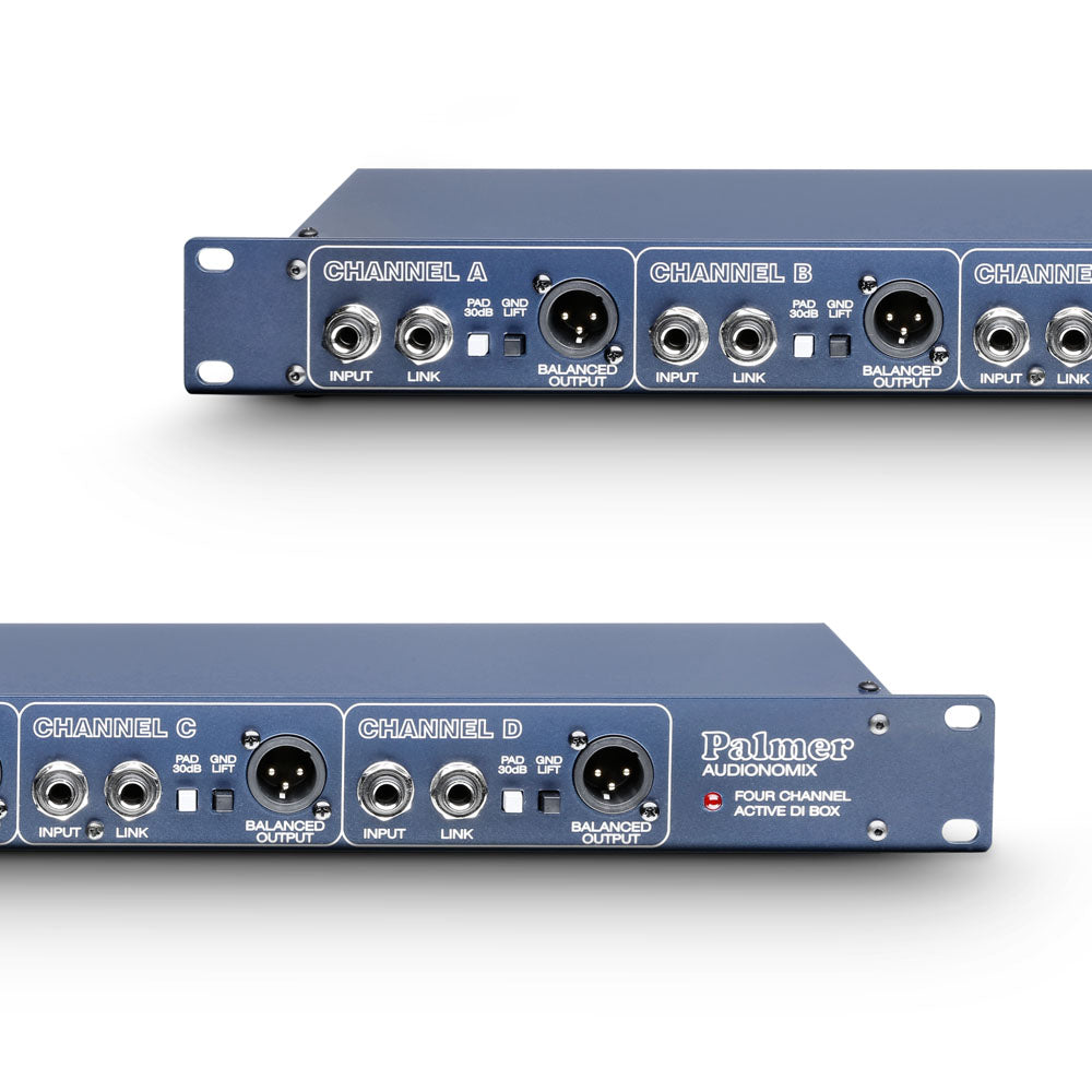 Palmer PAN 03 - 19" DI-box med 4 kanaler, aktiv