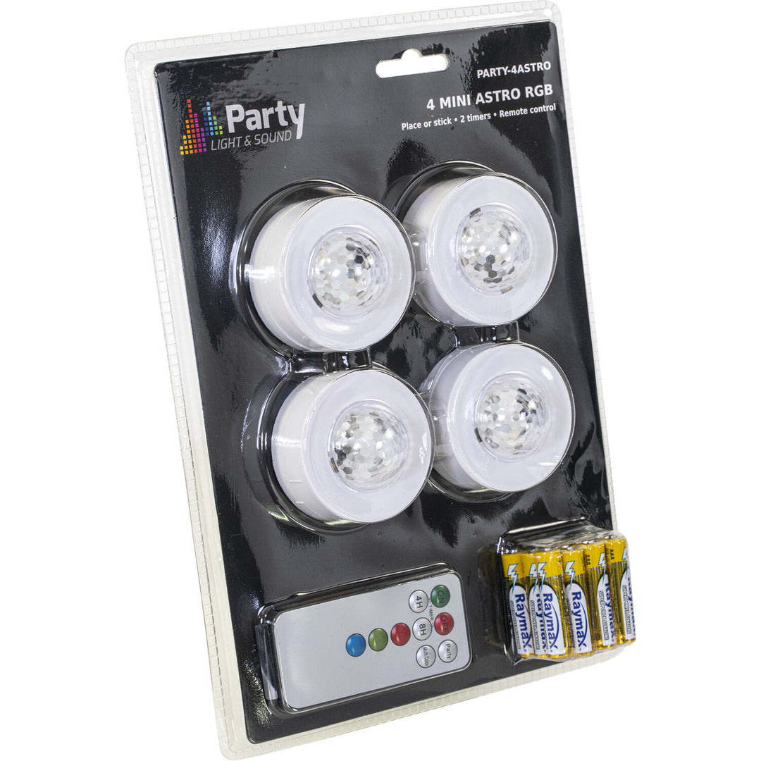 Mini astroeffekt med batteri (4-pack)
