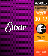 Elixir Nanoweb Phosphor Bronze gitarrsträngar (12-strängar, 10-47)