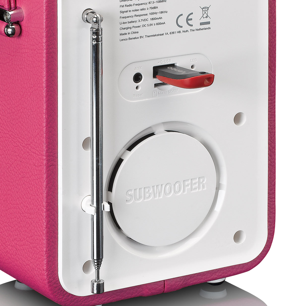 Lenco PDR-051 DAB+ Radio (rosa/vit)