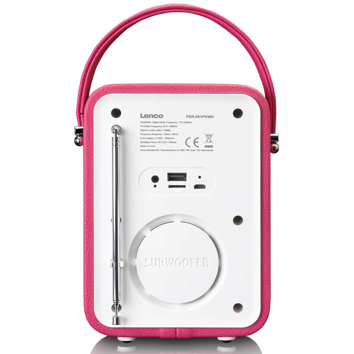 Lenco PDR-051 DAB+ Radio (rosa/vit)